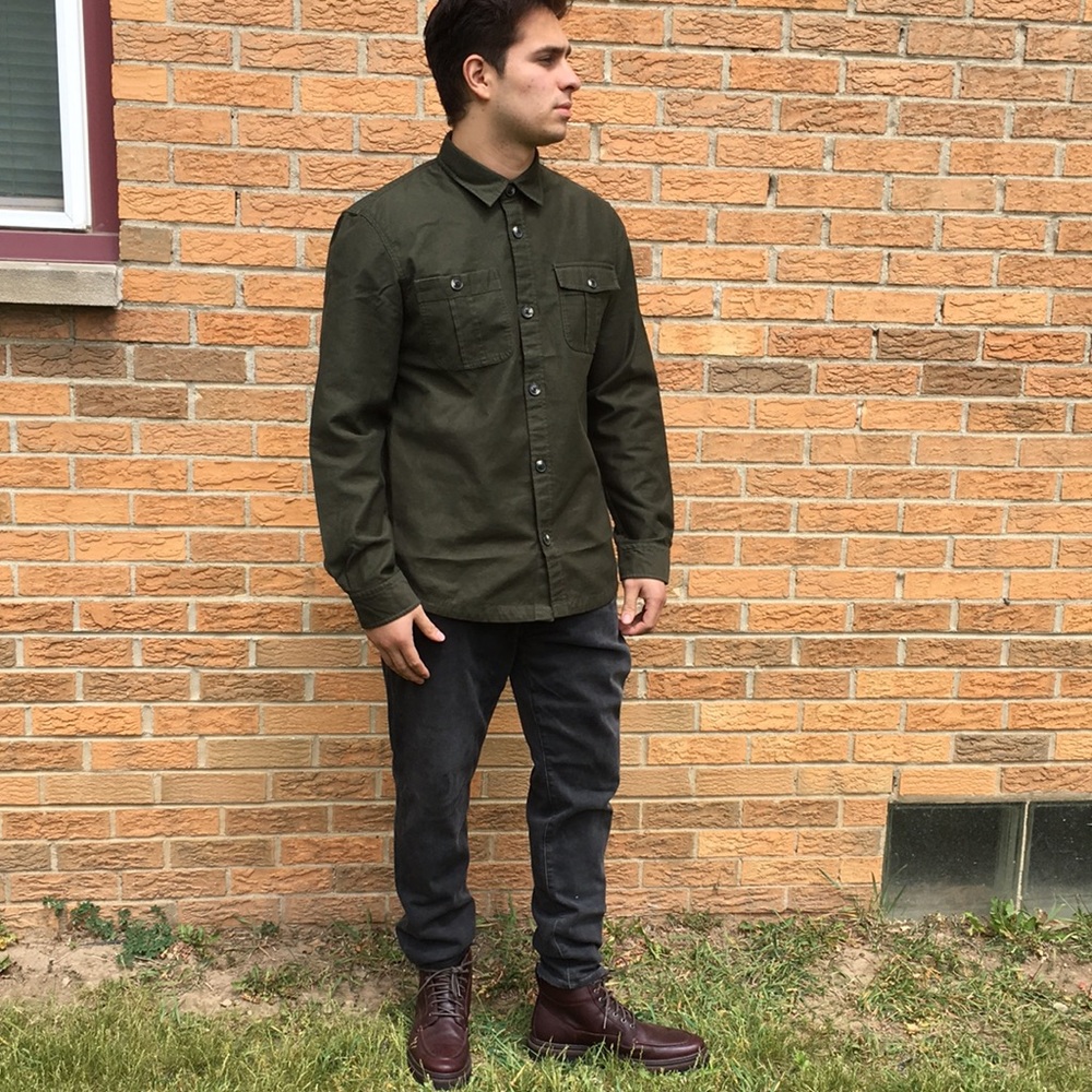 Barbour olive green winggate shirt